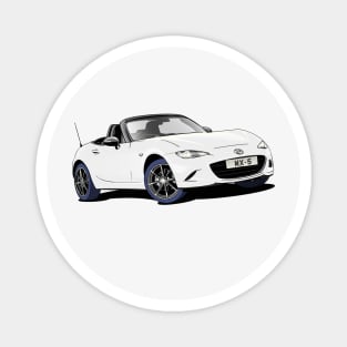 White Mazda Miata MX-5 Roadster Magnet